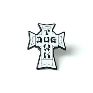 Dogtown Enamel Pin Cross Logo Color White
