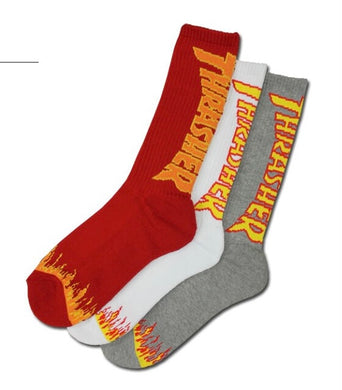 Thrasher Japan Flame Crew Socks (3 Pairs) Multi