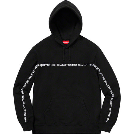 Supreme Text Stripe Hooded Sweatshirt