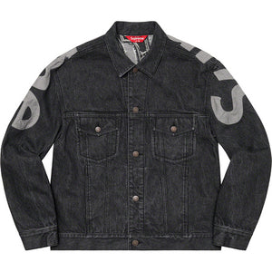 Supreme Inset Logo Denim Trucker Jacket Black