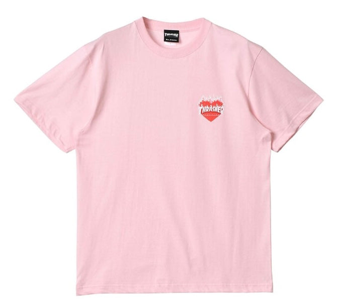 Thrasher Japan Burning Heart Tee Pink