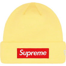 Supreme New Era Box Logo Beanie Pale Yellow