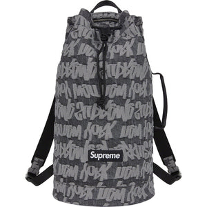 Supreme Fat Tip Jaquard Denim Backpack Black