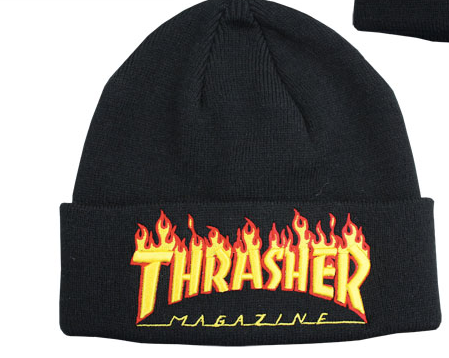 Thrasher Flame Logo Beanie Black