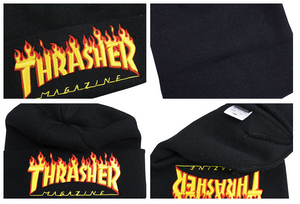 Thrasher Flame Logo Beanie Black
