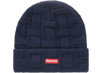 Supreme Basket Weave Beanie Navy