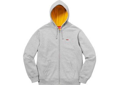 Supreme Contrast Zip Up Hooded Sweatshirt Heather Grey