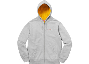 Supreme Contrast Zip Up Hooded Sweatshirt Heather Grey