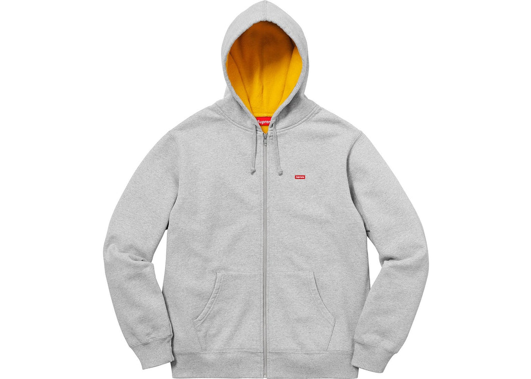 Supreme Contrast Zip Up Hooded Sweatshirt Heather Grey