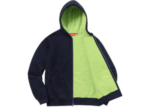 Supreme Contrast Zip Up Hooded Sweatshirt Navy