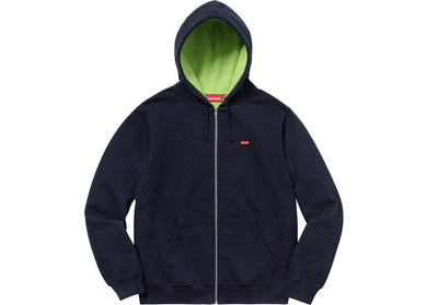Supreme Contrast Zip Up Hooded Sweatshirt Navy