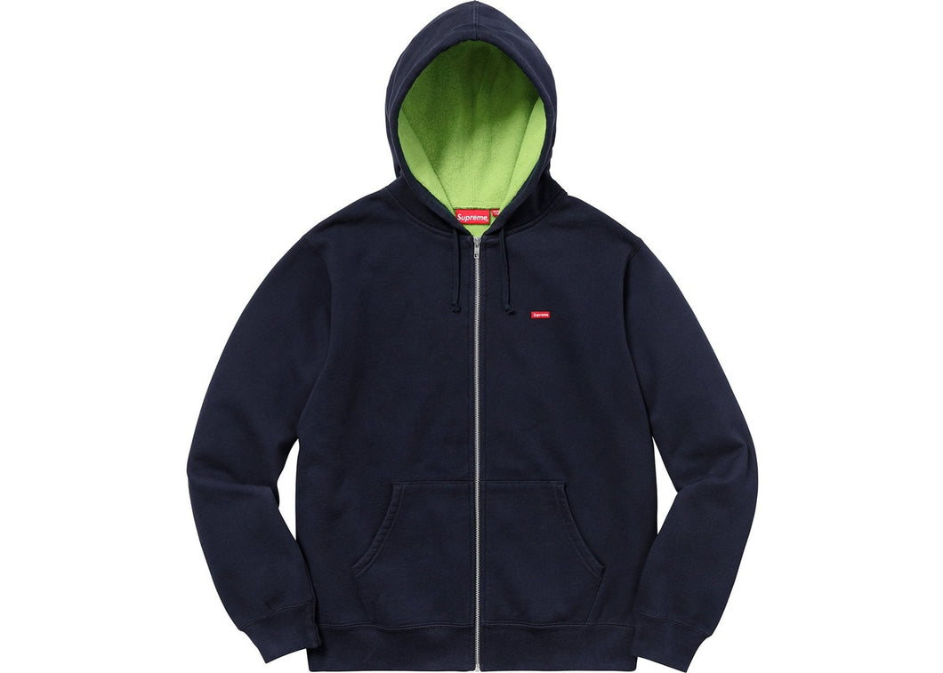 Supreme Contrast Zip Up Hooded Sweatshirt Navy