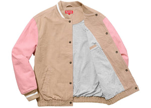 Supreme Denim Varsity Jacket Tan
