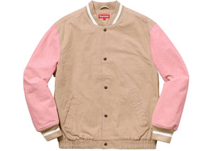 Supreme Denim Varsity Jacket Tan