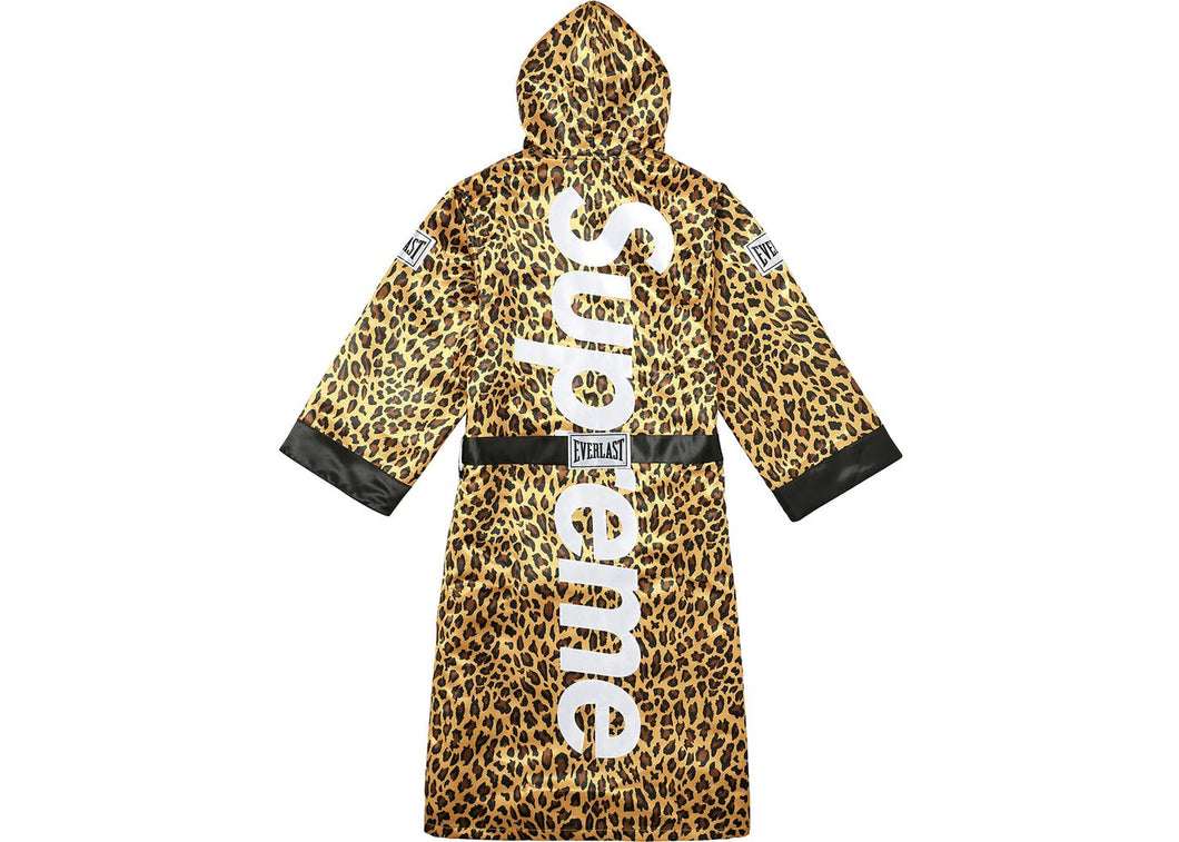 Supreme Everlast Satin Hooded Boxing Robe Leopard