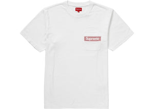 Mesh Stripe Pocket Tee (White)