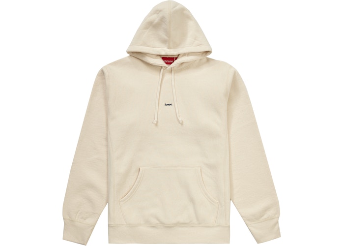 Supreme Micro Logo Hooded Sweatshirt Natural