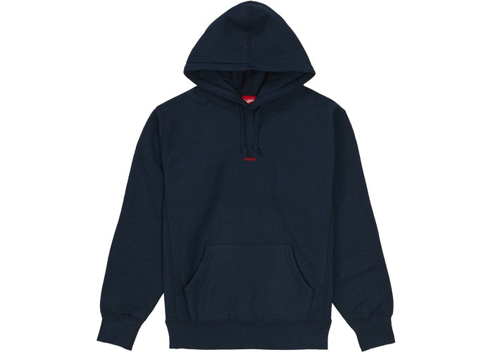 Supreme Micro Logo Hooded Sweatshirt Navy