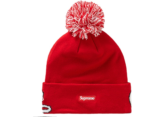 Supreme New Era Script Cuff Beanie Red