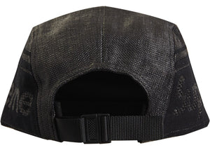Supreme Raffia Woven Logo Camp Cap Black