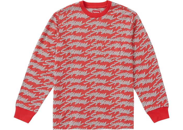 Signature Script Logo L/S Pocket Tee (Red)