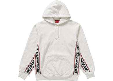 Supreme Text Rib Hooded Sweatshirt White