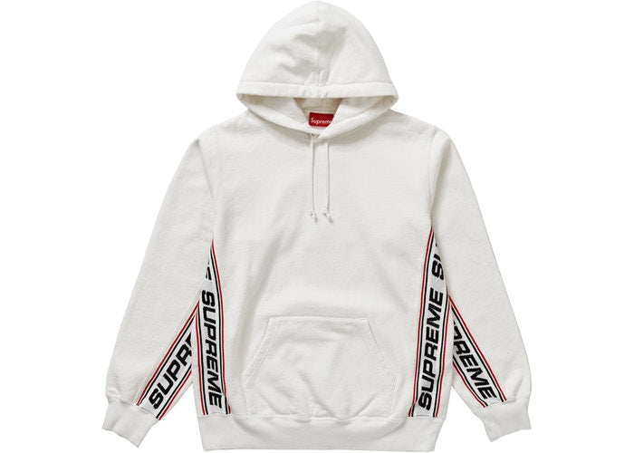 Supreme Text Rib Hooded Sweatshirt White
