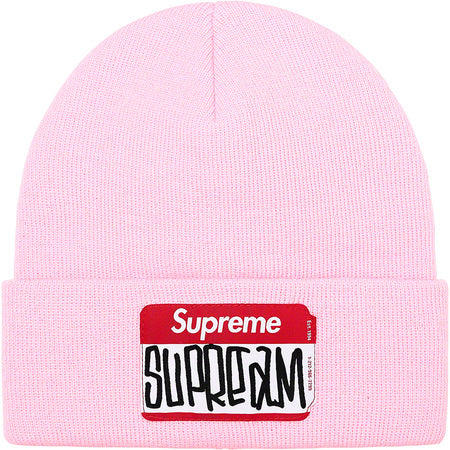 Supreme Gonz Nametag Beanie Pink