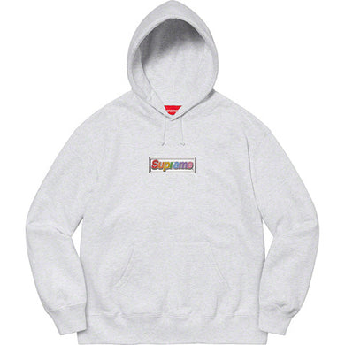 Supreme Bling Box Logo Hooded Sweatshirt Grey