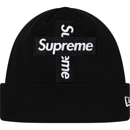 Supreme New Era Cross Box Logo Beanie Black