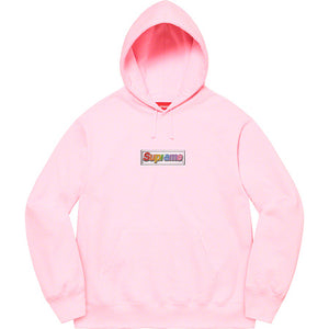 Supreme Bling Box Logo Hooded Sweatshirt Pink