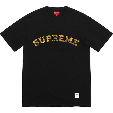 Supreme Plaid Applique S/S Top Black