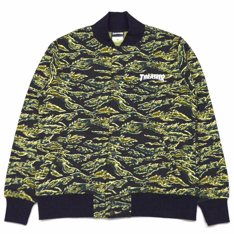 Thrasher Camo Sweat Snap Jacket Camo Green