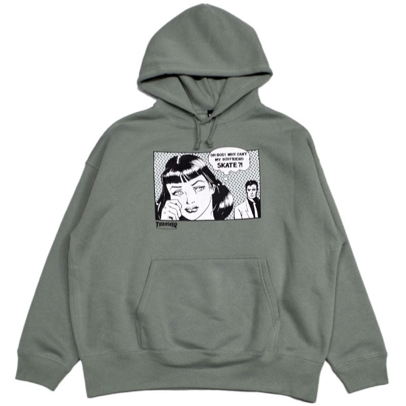 Thrasher Boyfriend Hooide  Smokygreen