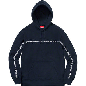 Supreme Text Stripe Hooded Sweatshirt