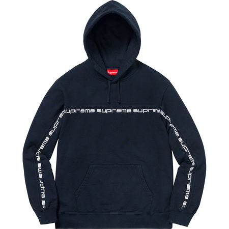 Supreme Text Stripe Hooded Sweatshirt