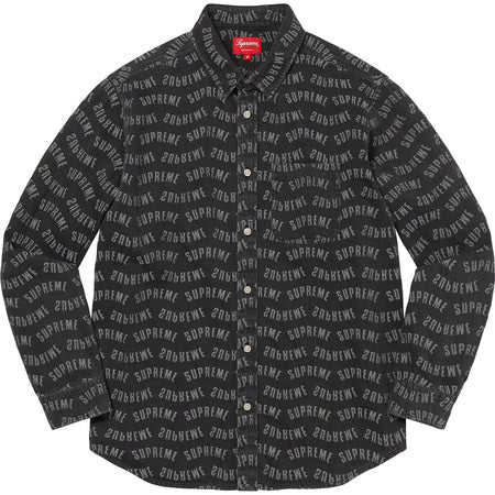 Supreme Arc Jacquard Denim Shirt Black