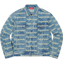 Supreme Frayed Logos Denim Trucker Jacket Blue