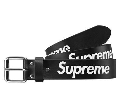 Supreme Repeat Leather Belt Black