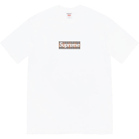 Supreme Burberry Box Logo Tee White